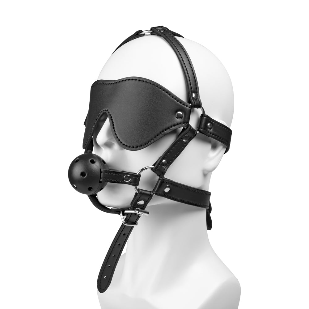 Black Mask with Ball Gag - Pleasure Malta