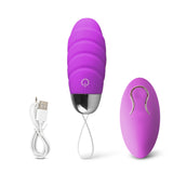 10 Speeds Purple Rechargeable Remote Control Vibrating Egg - Pleasure Malta
