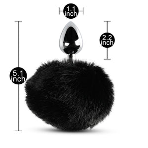 Metallic Anal Plug with Short Black Tail - Small Size - Pleasure Malta