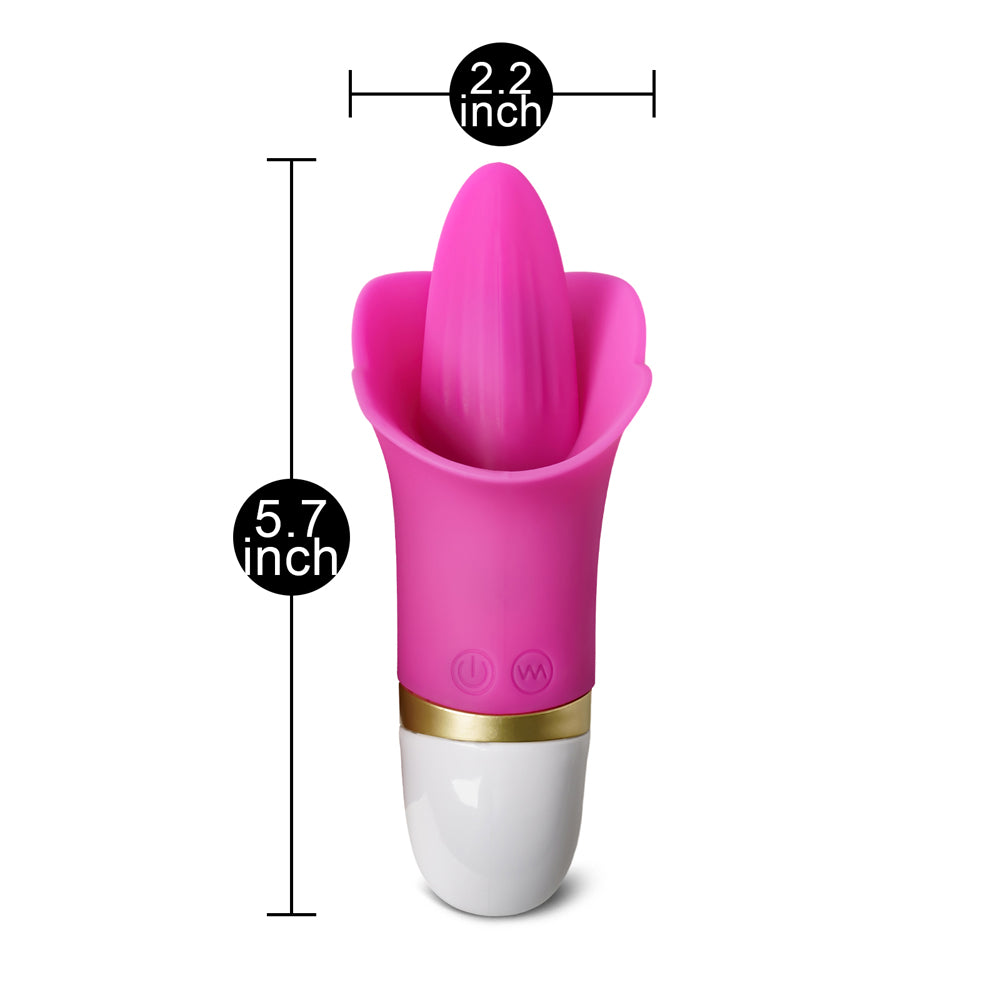 Rechargeable Silicone Vibrating Tongue 12-Speed Pink - Pleasure Malta