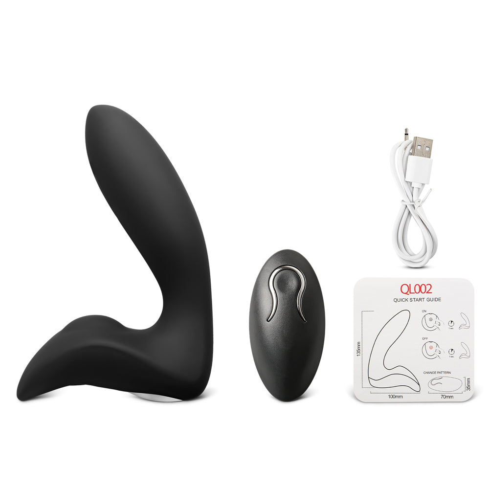 Silicone Prostate Massager - 12 Speeds Remote Control Rechargeable - Pleasure Malta