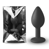 Black Anal Plug with Purple Diamond - Small Size Silicone - Pleasure Malta