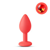 Small Size Silicone Anal Plug with Red Diamond
