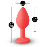 Small Size Silicone Anal Plug with Red Diamond - Pleasure Malta