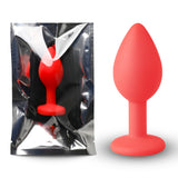 Small Size Silicone Anal Plug with Red Diamond - Pleasure Malta