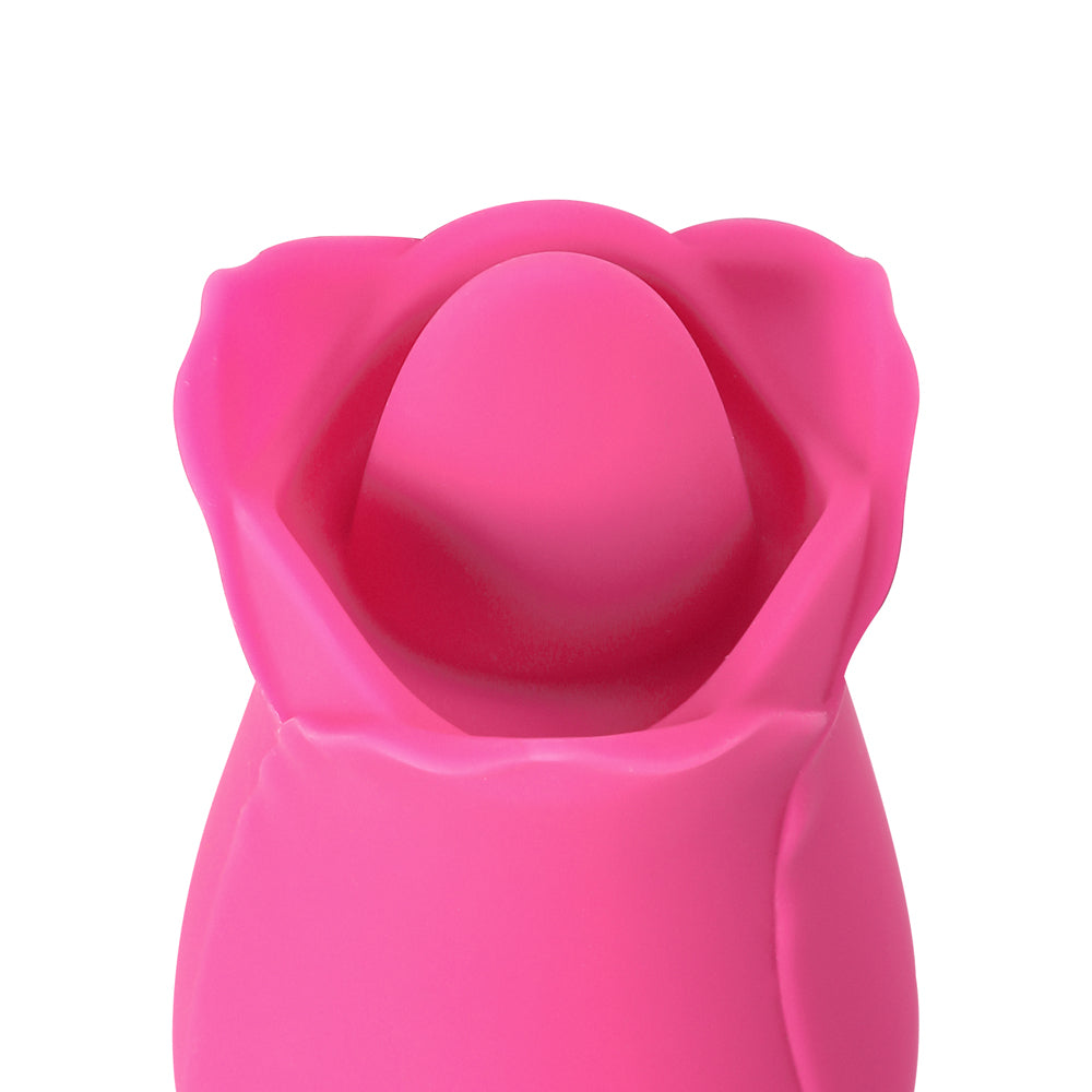 7-Function  Silicone Rose Massager with Tongue - Pleasure Malta