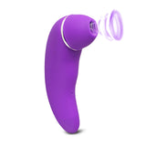 Purple Rechargeable Silicone Clitoral Stimulator with Realistic Penis Vibrator