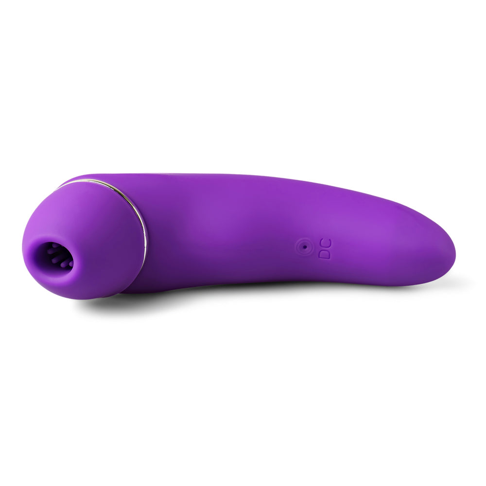 Purple Rechargeable Silicone Clitoral Stimulator with Realistic Penis Vibrator - Pleasure Malta