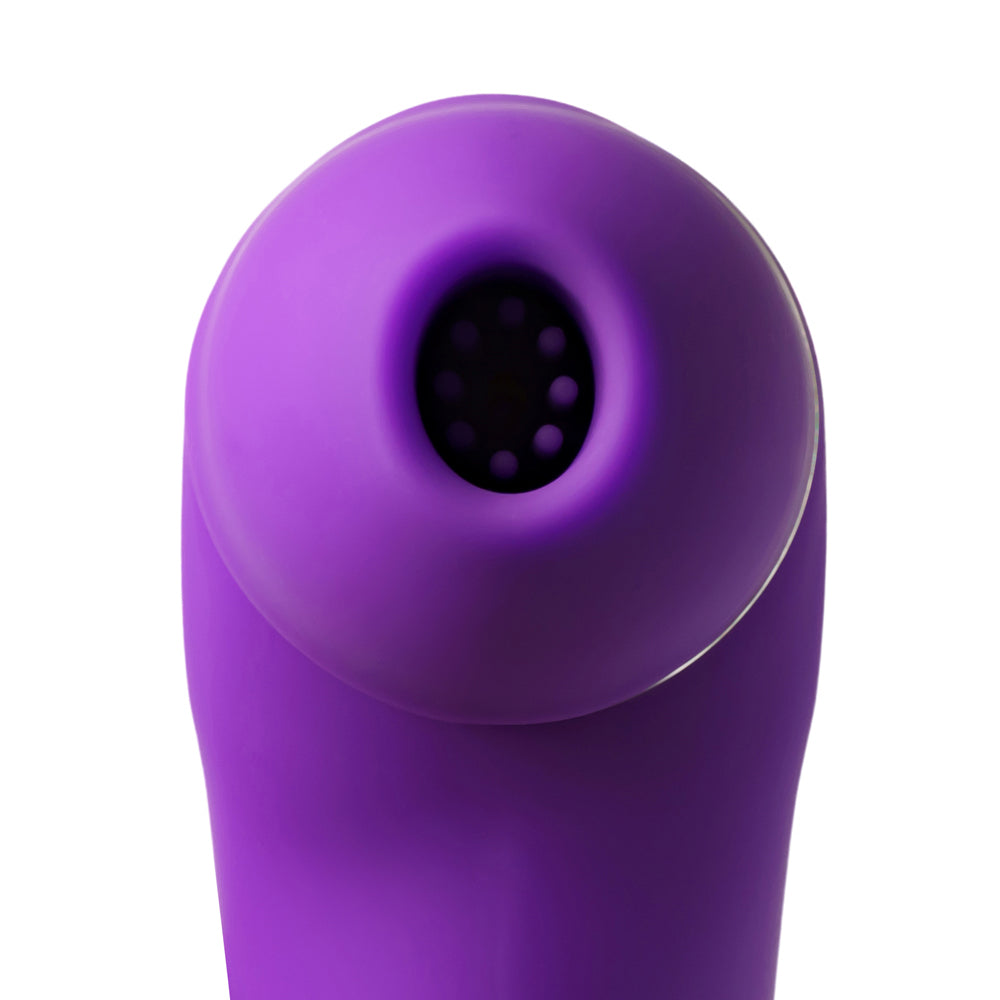 Purple Rechargeable Silicone Clitoral Stimulator with Realistic Penis Vibrator - Pleasure Malta