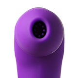 Purple Rechargeable Silicone Clitoral Stimulator with Realistic Penis Vibrator - Pleasure Malta