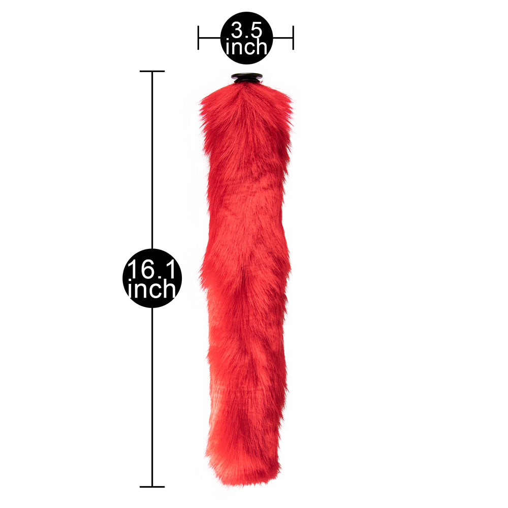 10 Speeds Red Tail Remote Control Rechargeable Vibrating Butt Plug - Pleasure Malta