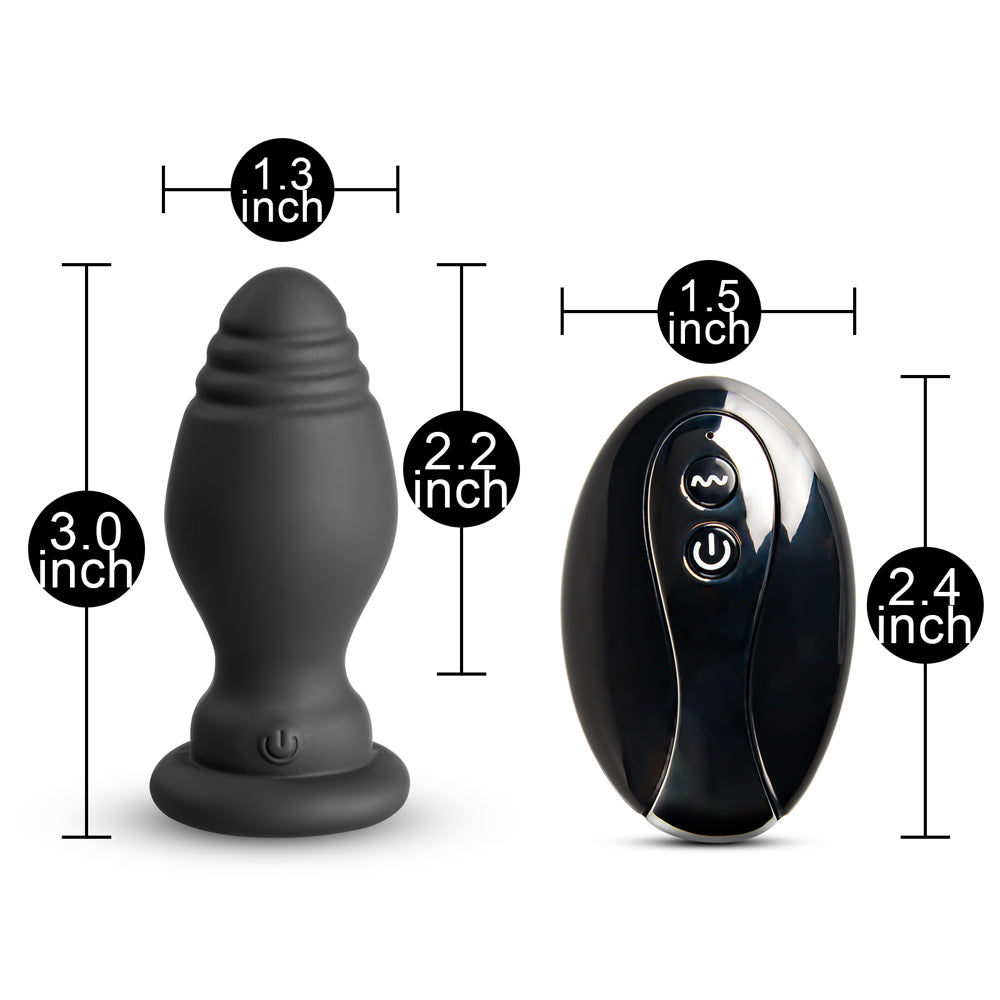 10 Speeds Red Tail Remote Control Rechargeable Vibrating Butt Plug - Pleasure Malta