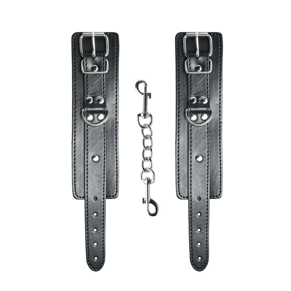 Black Color Embossed Handcuffs - Pleasure Malta