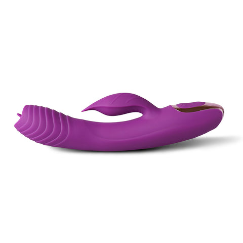 20-Speed Silicone Rabbit Vibrator with Vibrating Tongue - Pleasure Malta