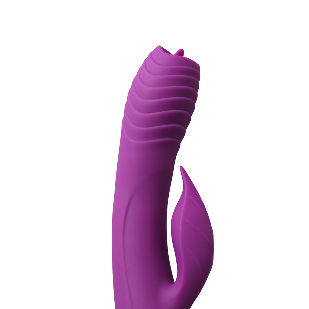20-Speed Silicone Rabbit Vibrator with Vibrating Tongue - Pleasure Malta