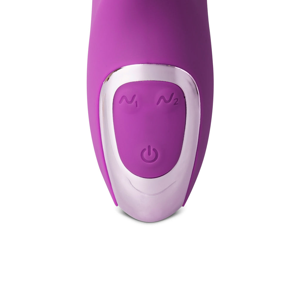 20-Speed Silicone Rabbit Vibrator with Vibrating Tongue - Pleasure Malta
