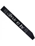 Black And Diamante Bride To Be Sash