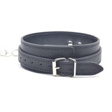 Black Embossed Bondage leash Collar