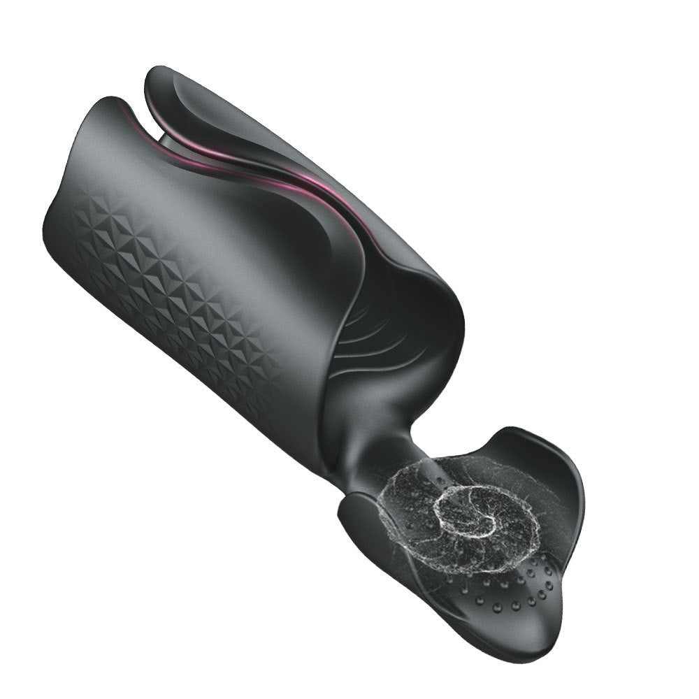 10-Speed Black Color Male Vibrating Masturbator - Pleasuremalta