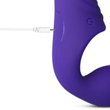 Multi Speed Rechargeable  Double Ended Penis Vibrator (purple) - Pleasure Malta