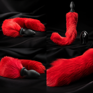 10 Speeds Red Tail Remote Control Rechargeable Vibrating Butt Plug (ANA002)