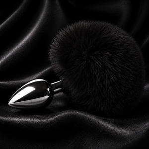Metallic Anal Plug with Short Black Tail - Small Size (ANA013)