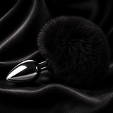 Metallic Anal Plug with Short Black Tail - Small Size (ANA013)