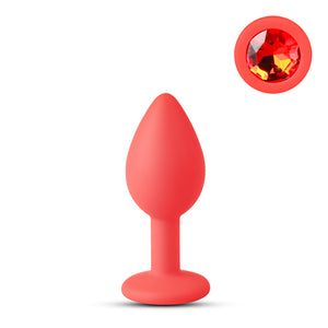 Small Size Silicone Anal Plug with Red Diamond - Pleasure Malta