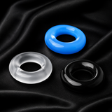 Triple Donuts Cockring Kit from Blush Novelties, Phthalates Free, 3 colors. Perform like a stud, super stretchy! (TOYS004)