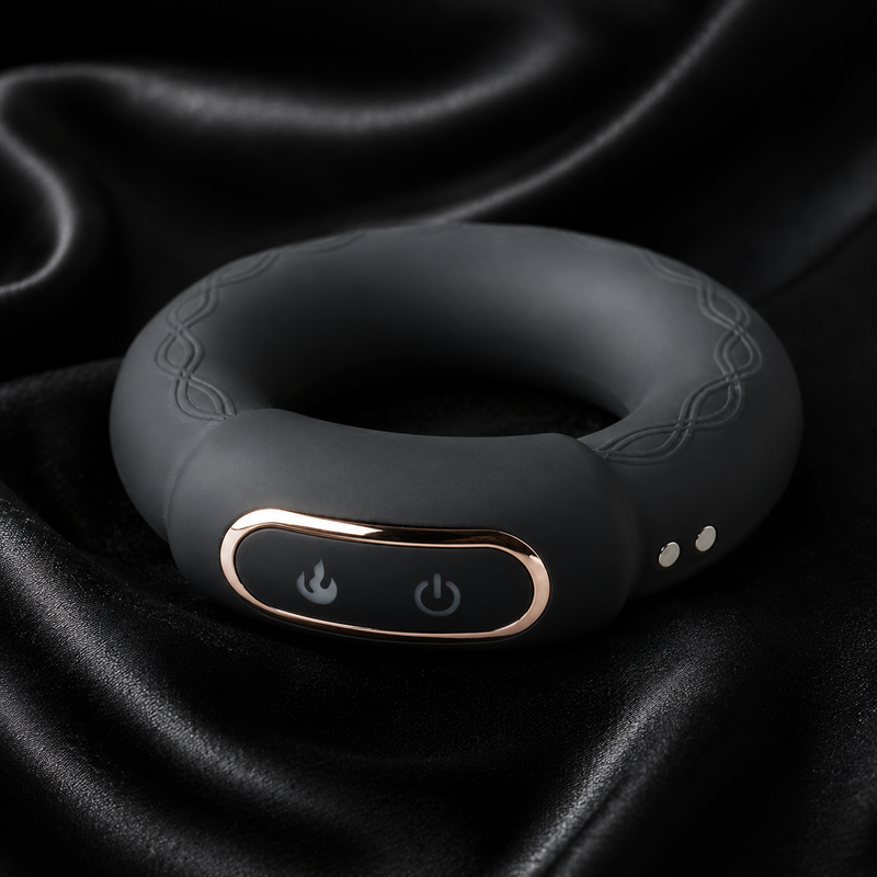 10 Speeds Silicone Rechargeable Vibrating Cock Ring Type II (TOYS009) - Pleasure Malta