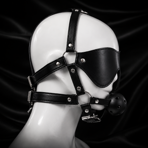 Black Mask with Ball Gag (TOYS029) - Pleasure Malta