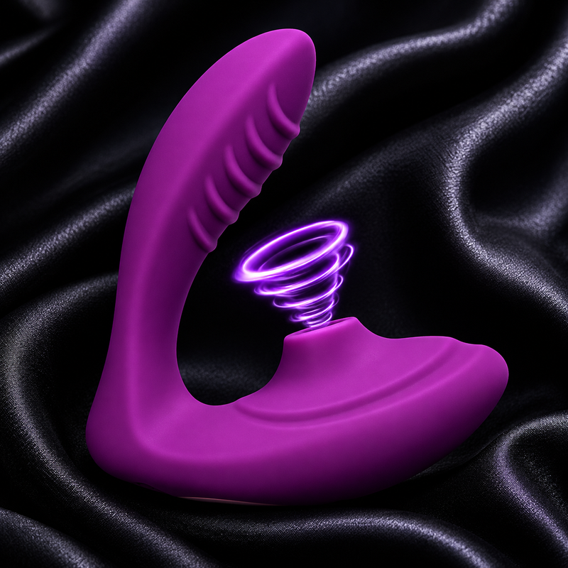 Dark Purple 10 Speeds Clitoral Sucking Stimulator and G-Spot Vibrator Satisfier (VIB007) - Pleasure Malta