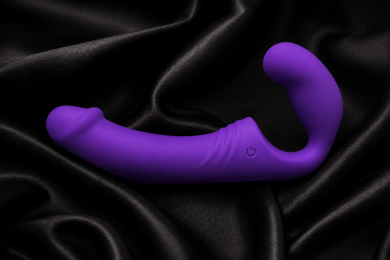 Multi Speed Rechargeable  Double Ended Penis Vibrator (purple) (VIB008) - Pleasure Malta