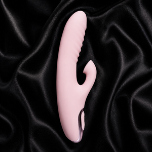 20-Speed Pink Color Silicone Rabbit Vibrator with Clitoral Sucking Stimulator (VIB019)