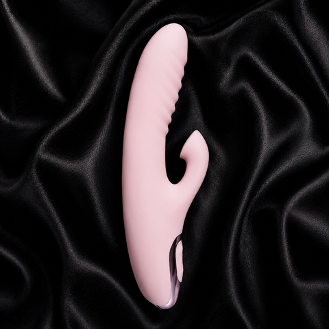 20-Speed Pink Color Silicone Rabbit Vibrator with Clitoral Sucking Stimulator (VIB019)