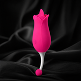 7-Function  Silicone Rose Massager with Tongue (VIB022)