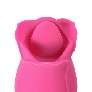 7-Function  Silicone Rose Massager with Tongue - Pleasure Malta
