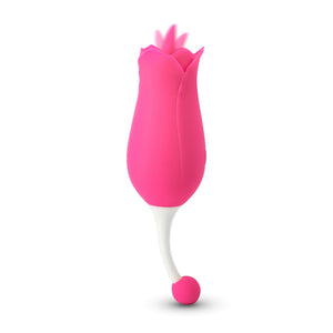 7-Function  Silicone Rose Massager with Tongue - Pleasure Malta