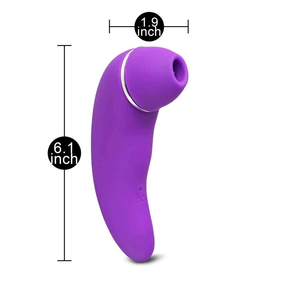 Purple Rechargeable Silicone Clitoral Stimulator with Realistic Penis Vibrator - Pleasure Malta