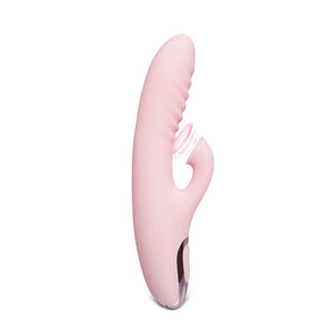 20-Speed Pink Color Silicone Rabbit Vibrator with Clitoral Sucking Stimulator - Pleasure Malta