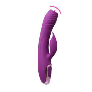 20-Speed Silicone Rabbit Vibrator with Vibrating Tongue - Pleasure Malta