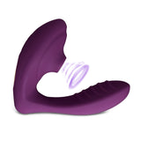 Dark Purple 10 Speeds Clitoral Sucking Stimulator and G-Spot Vibrator Satisfier - Pleasure Malta
