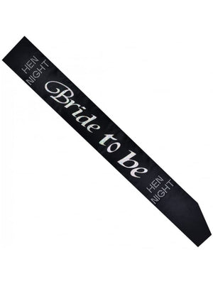 Black And Diamante Bride To Be Sash - Pleasuremalta