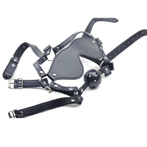 Black Mask with Ball Gag - Pleasure Malta