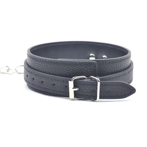 Black Embossed Bondage leash Collar - Pleasure Malta